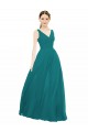 A-Line V-Neck Chiffon Long Hunter Bridesmaid Gowns Belfast