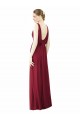 A-Line V-Neck Soft Chiffon Long Burgundy Bridesmaid Dress / Formal Dress Belfast