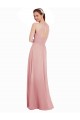 A-Line Halter Neck Soft Chiffon Long Bliss Pink Bridesmaid Dress Belfast