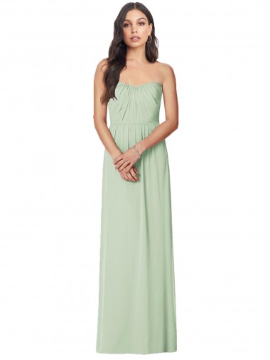 Trumpet Strapless Soft Chiffon Long Sage Bridesmaid Dress Belfast