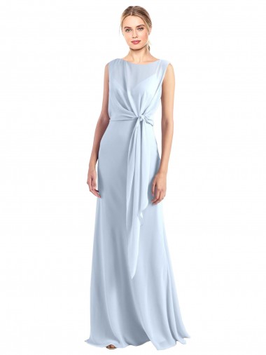 A-Line V-Neck Chiffon Long Light Sky Blue Bridesmaid Dress / Evening Gowns Belfast