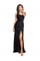 A-Line One Shoulder Silk like Satin Long Black Evening Dress / Bridesmaid Dress Belfast