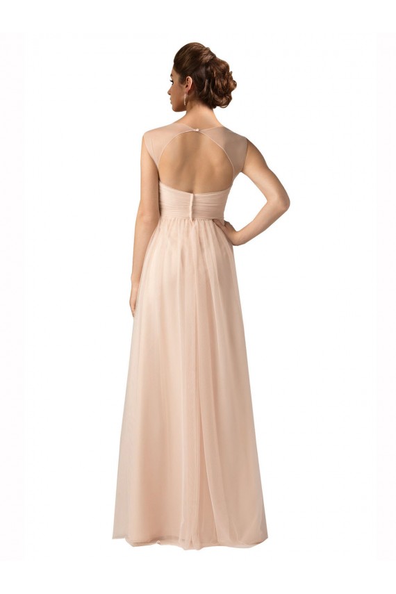 A-Line Sweetheart Tulle Long Nude Bridesmaid Dress Belfast
