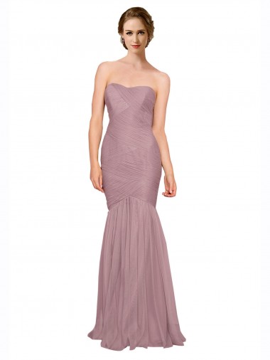 Mermaid Strapless Tulle Long Bridesmaid Dress Belfast