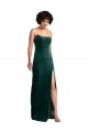 Sheath Strapless Stretch Velvet Long Dark Green Black Tie Evening Gown / Prom Dress / Bridesmaid Dress Belfast